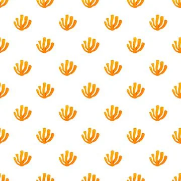 Orange coral polyp pattern creating seamless background Stock Illustration