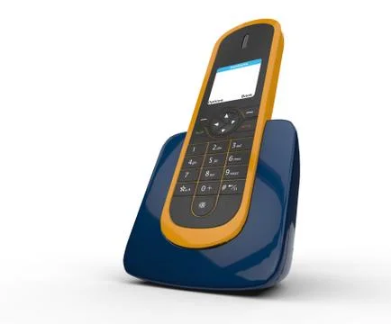 Orange Cordless Phone Stock Illustration