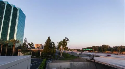 Orange County CA 405-55 freeway time lapse HD wide Stock Footage