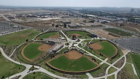 Orange County Great Park Baseball fields Irvine Summer Stock Footage 120413739
