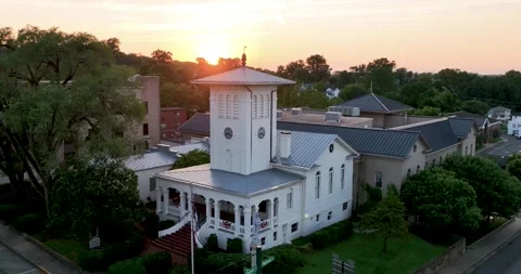 Orange Courthouse @ sunset Stock Footage 272332016
