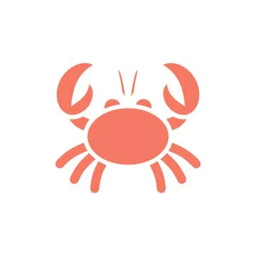 Orange crab with claws on a white background Stock Illustration