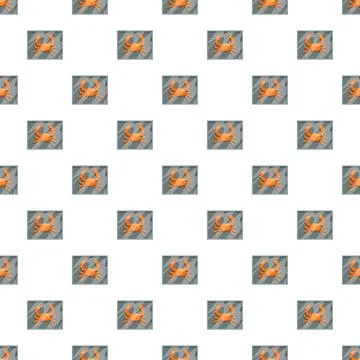 Orange crab creating a repeating ocean animal pattern 스톡 일러스트