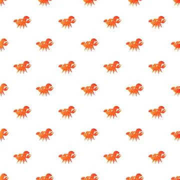 Orange crab pattern repeated on white background Stock Illustration