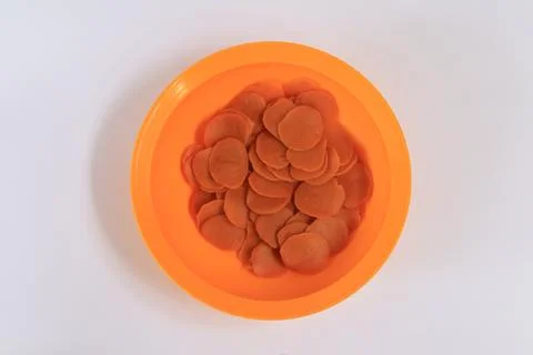 Orange crackers on a white background Stock Photos