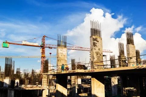 Orange crane Stock Photos