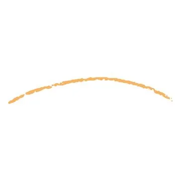 Orange crayon arc line doodle painting, vector wave underlined, handwriting Stock Illustration