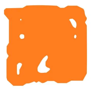 Orange crayon geometric square vector shape, scribble rectangular figure chalk 스톡 일러스트