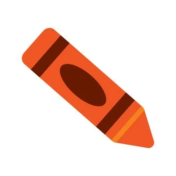 Orange crayon icon. Vector Stock Illustration