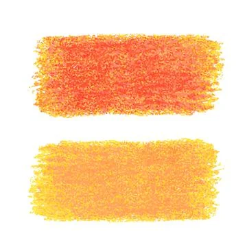 Orange crayon scribble texture stain isolated on white background Illustrazione stock