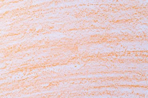 Orange Crayon Scribbles Texture on White Paper Stock Photos