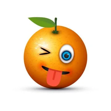 Orange crazy emoji Stock-Illustration