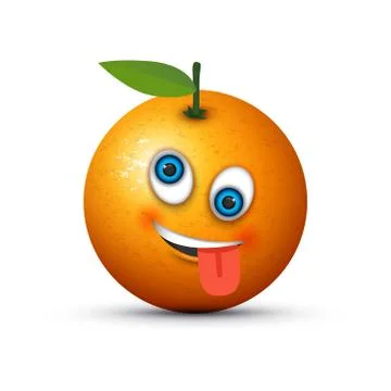 Orange crazy emoji Illustrazione stock