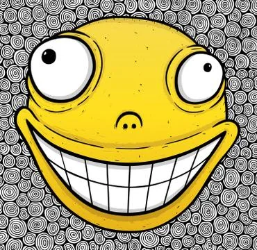 Orange crazy smile Stock Illustration