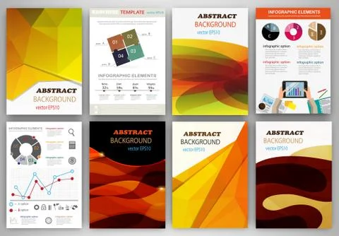 Orange creative backgrounds and abstract concept vector icons Stock Illustration