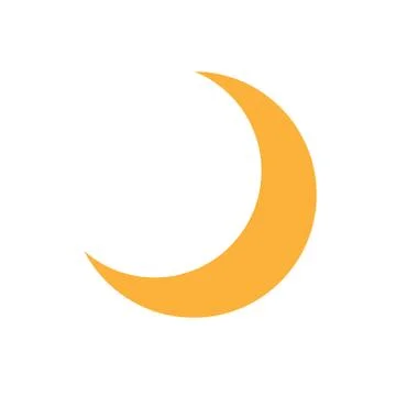 Orange crescent basic simple shapes isolated on white background, geometric c Illustrazione stock