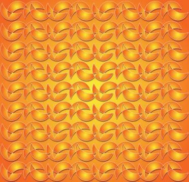 Orange crescent moon pattern Stock Illustration