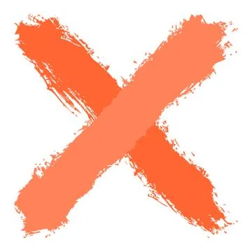 Orange criss cross brushstroke delete sign Illustrazione stock