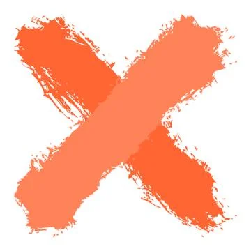 Orange criss cross brushstroke delete sign Stock-Illustration