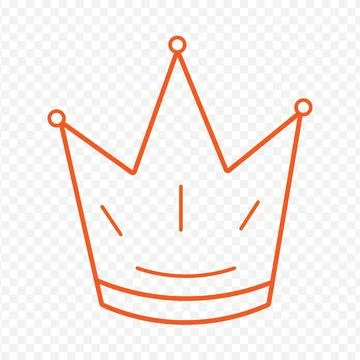 Orange crown icon isolated on white. Minimalist royal tiara graphic Ilustração Stock