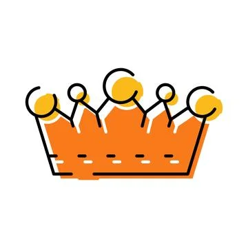 Orange crown line art concept abstract icon Stock Illustration