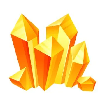 Orange crystals. Vector illustration on a white background. イラスト素材