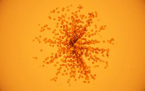 A orange cubes abstract background, 3d Illustration Stock Illustration