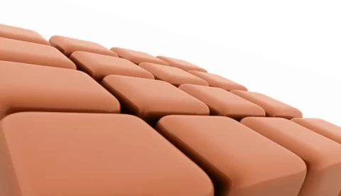 Orange cubes concept rendered on white background Stock Illustration