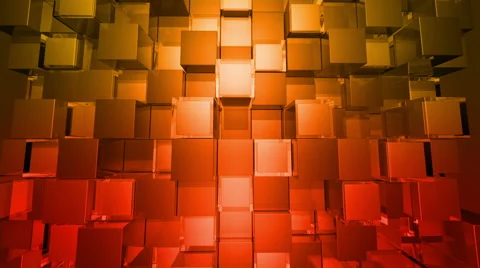 Orange Cubes Squares background, seamless looping Stock Footage 48050427