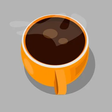 Orange cup of coffee Stock Illustration