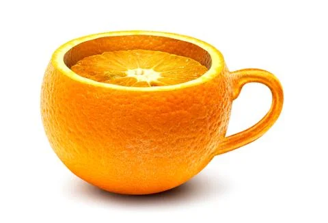 Orange cup isolated Stock Photos
