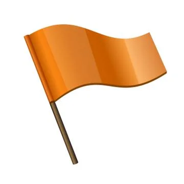 Orange Curl Flag Icon 库存插图