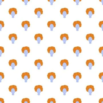 Orange curly clown wig pattern on mannequin head Stock Illustration