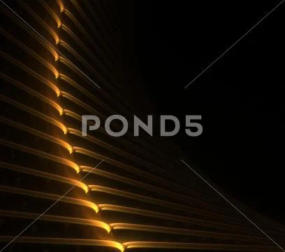 Orange curved abstract wall Stock Illustration
