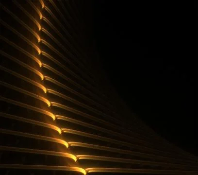Orange curved abstract wall Stock Illustration