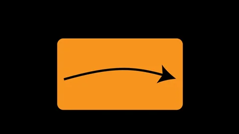 Orange Curved Arrow Swipe Motion Graphic Animation (4K, User Interface Gesture,  Stock Footage 323938149