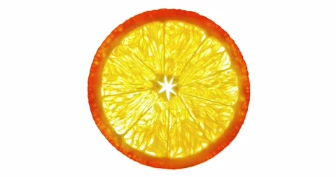 Orange cut circle, citrus fruit on lumen 스톡 동영상 165899220