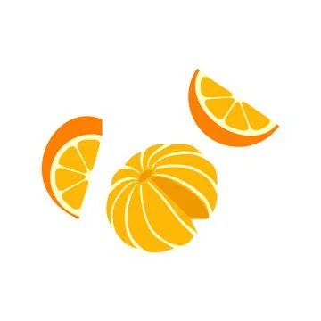 Orange cut pieces vector illustration isolated on white background Stock Illustration