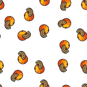 Orange cut ripe harvest vector seamless pattern Stock Illustration