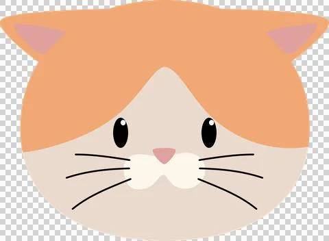 Orange cute cat head Stock Illustration