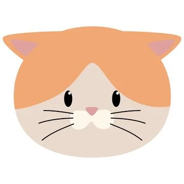 Orange cute cat head Stock Illustration