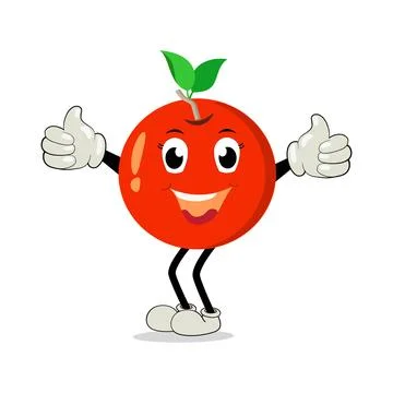 Orange. Cute fruit vector character set isolated on white backround Stock Illustration