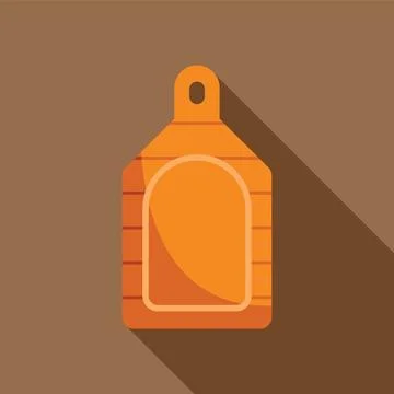 Orange cutting board with rounded corners and long shadow Stock Illustration