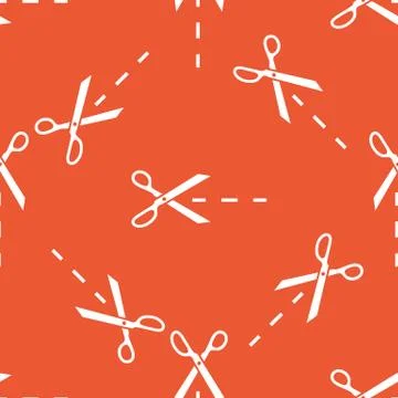 Orange cutting scissors pattern Stock Illustration
