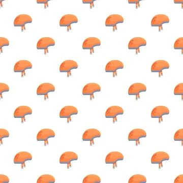 Orange cycling helmets seamless pattern on white background Illustrazione stock