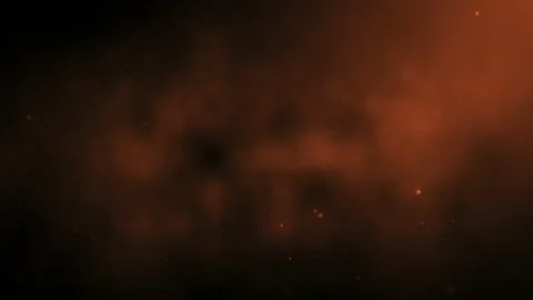 Orange dark smoke cloud and dust fire particles Stock Footage 165576561