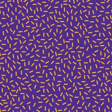 Orange dash memphis style violet seamless pattern Stock Illustration