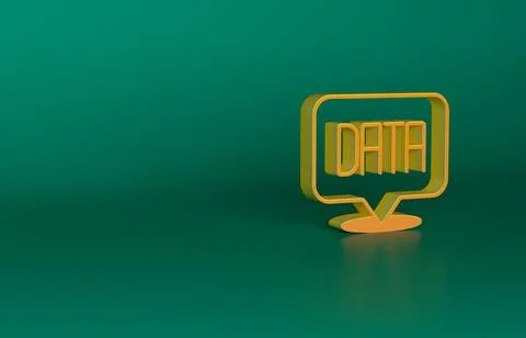 Orange Data analysis icon isolated on green background. Business data analysis Illustrazione stock