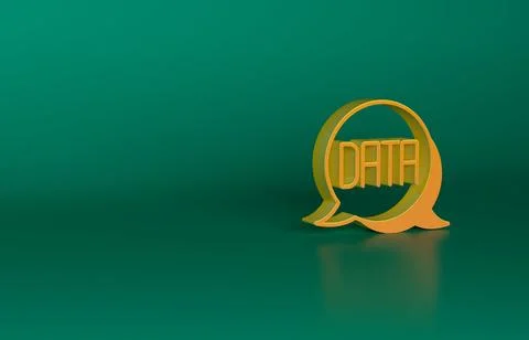 Orange Data analysis icon isolated on green background. Business data analysis Stock Illustration