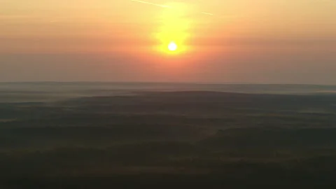 Orange dawn over the forest Stock Footage 171729522